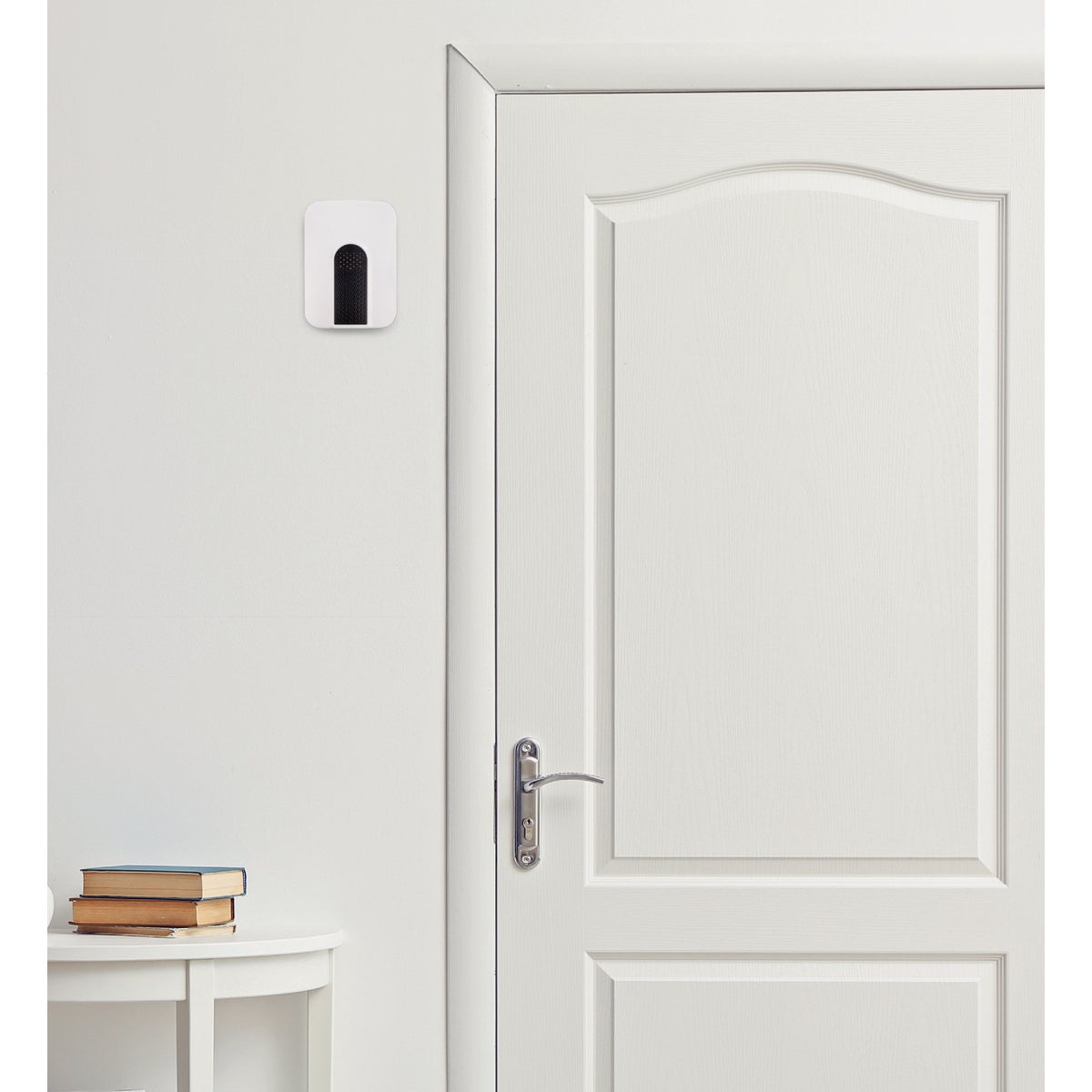 Heath Zenith Battery Operated White with Black accent Wireless Door Chime