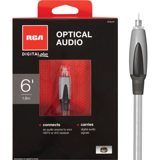 RCA 6 Ft. Gray Audio Optical Cable