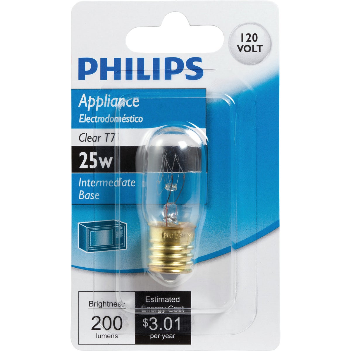 Philips 25W Clear Intermediate Base T7 Incandescent Appliance Light Bulb