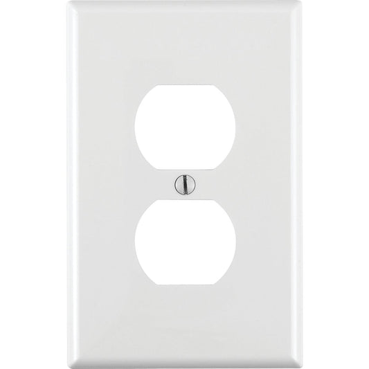 Leviton Mid-Way 1-Gang Thermoplastic Nylon Outlet Wall Plate, White