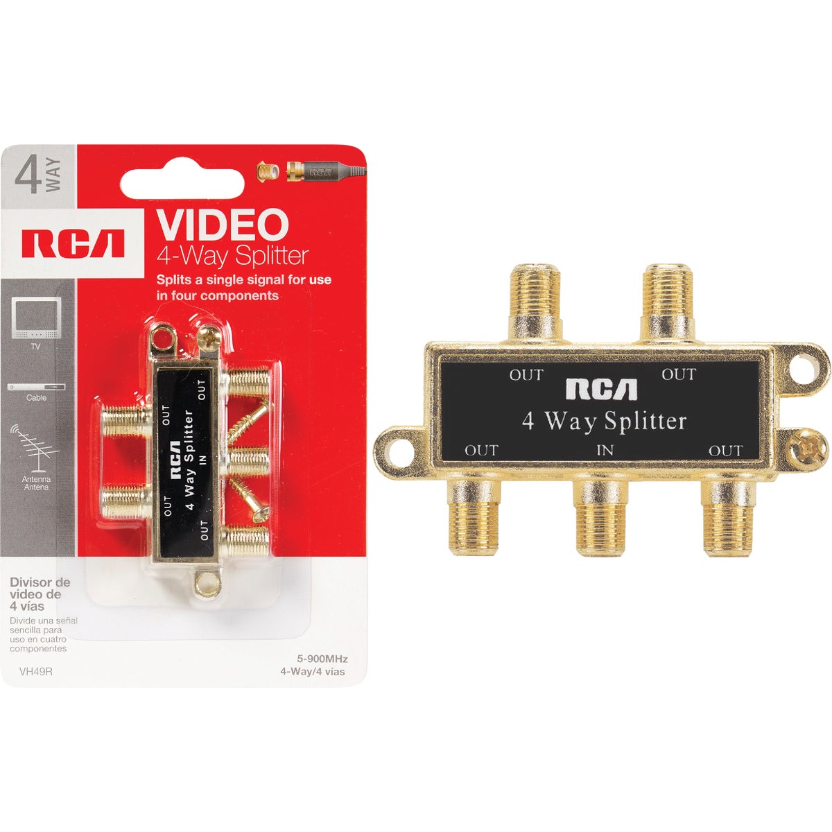 RCA 4-Way Coaxial Splitter