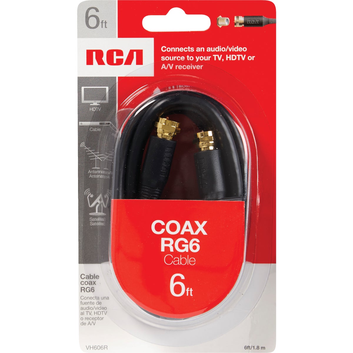 RCA 6 Ft. Black Digital RG6 Coaxial Cable