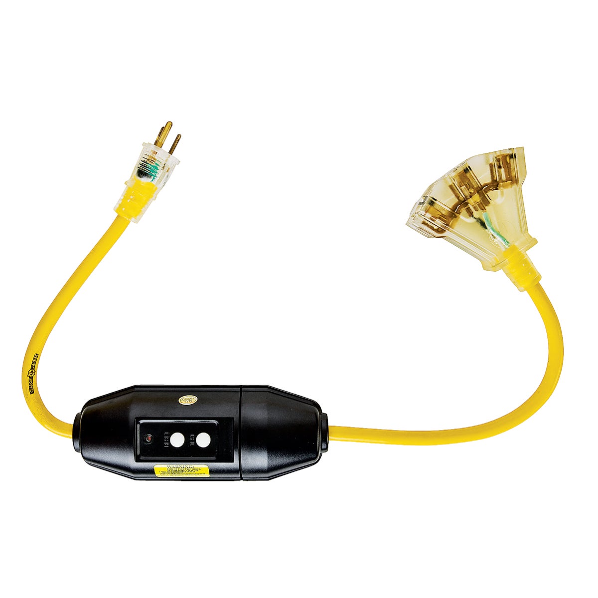 Yellow Jacket 2 Ft. 12/3 Yellow 3-Outlet GFCI Extension Cord