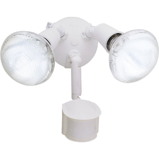 All-Pro White Motion Sensing Dusk To Dawn Incandescent Floodlight Fixture