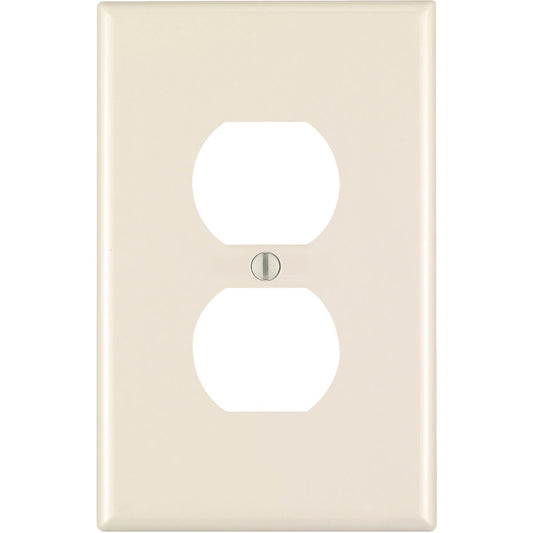 Leviton Mid-Way 1-Gang Thermoplastic Nylon Outlet Wall Plate, Light Almond