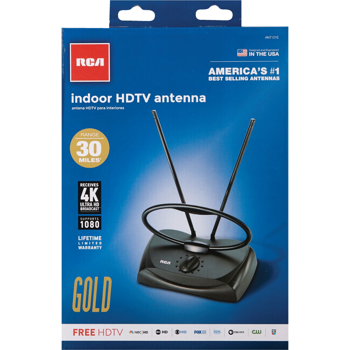 RCA Adjustable Black 8.75 In. Indoor Antenna