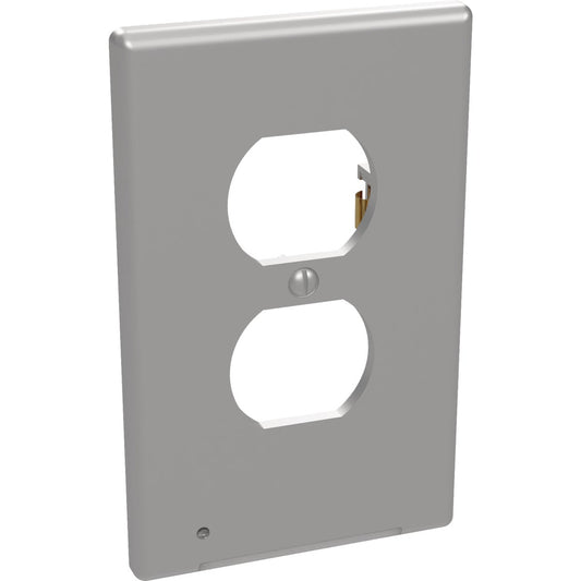 Westek LumiCover 1-Gang Plastic Nightlight Outlet Wall Plate, Satin Nickel