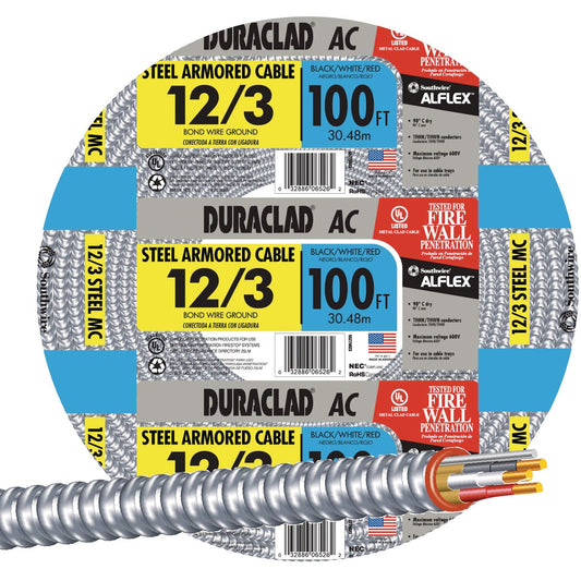 Southwire 100 Ft. 12/3 AC Armored Cable Electrical Wire