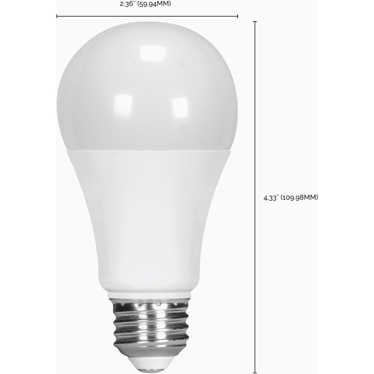 Satco 75W Equivalent Natural Light A19 Medium Dimmable LED Light Bulb