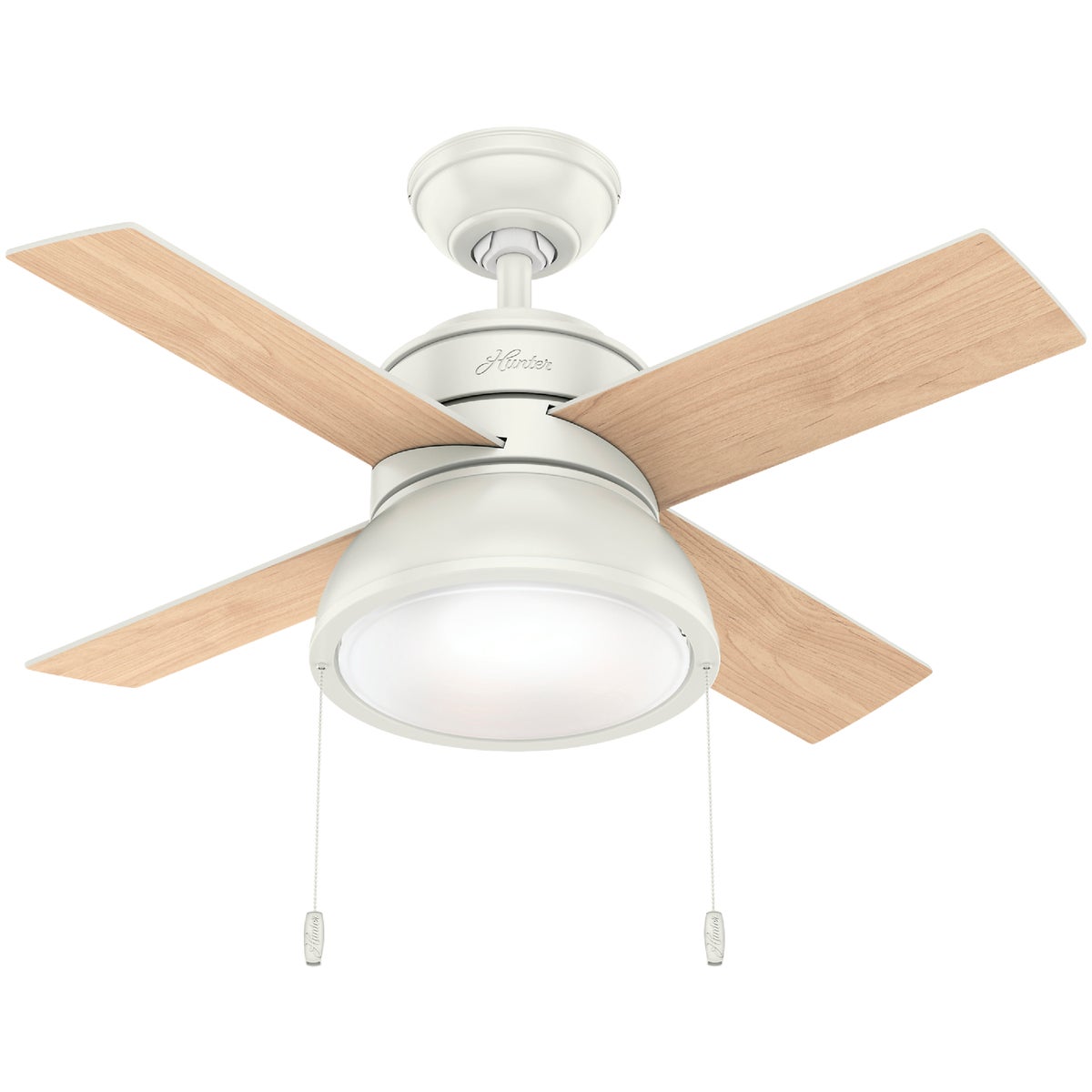 Hunter Loki 36 In. Fresh White Ceiling Fan with Light Kit