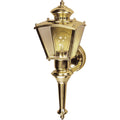 Heath Zenith Solid Brass Motion Activated/Dusk-To-Dawn Incandescent Outdoor Wall Light Fixture