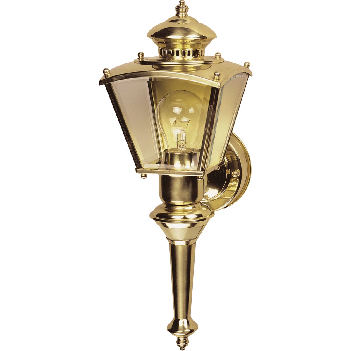 Heath Zenith Solid Brass Motion Activated/Dusk-To-Dawn Incandescent Outdoor Wall Light Fixture