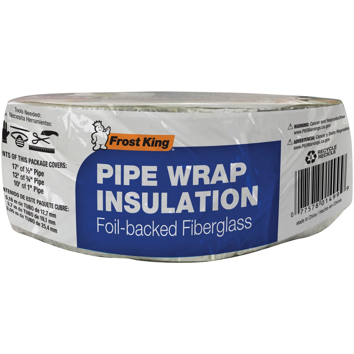 Frost King 1 In. x 3 In. x 25 Ft. Wall Fiberglass Pipe Insulation Wrap