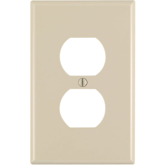 Leviton Mid-Way 1-Gang Thermoplastic Nylon Outlet Wall Plate, Ivory