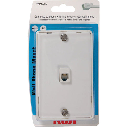 RCA White Wall Telephone Jack