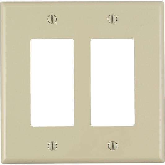 Leviton Decora 2-Gang Plastic Oversized Rocker Decorator Wall Plate, White