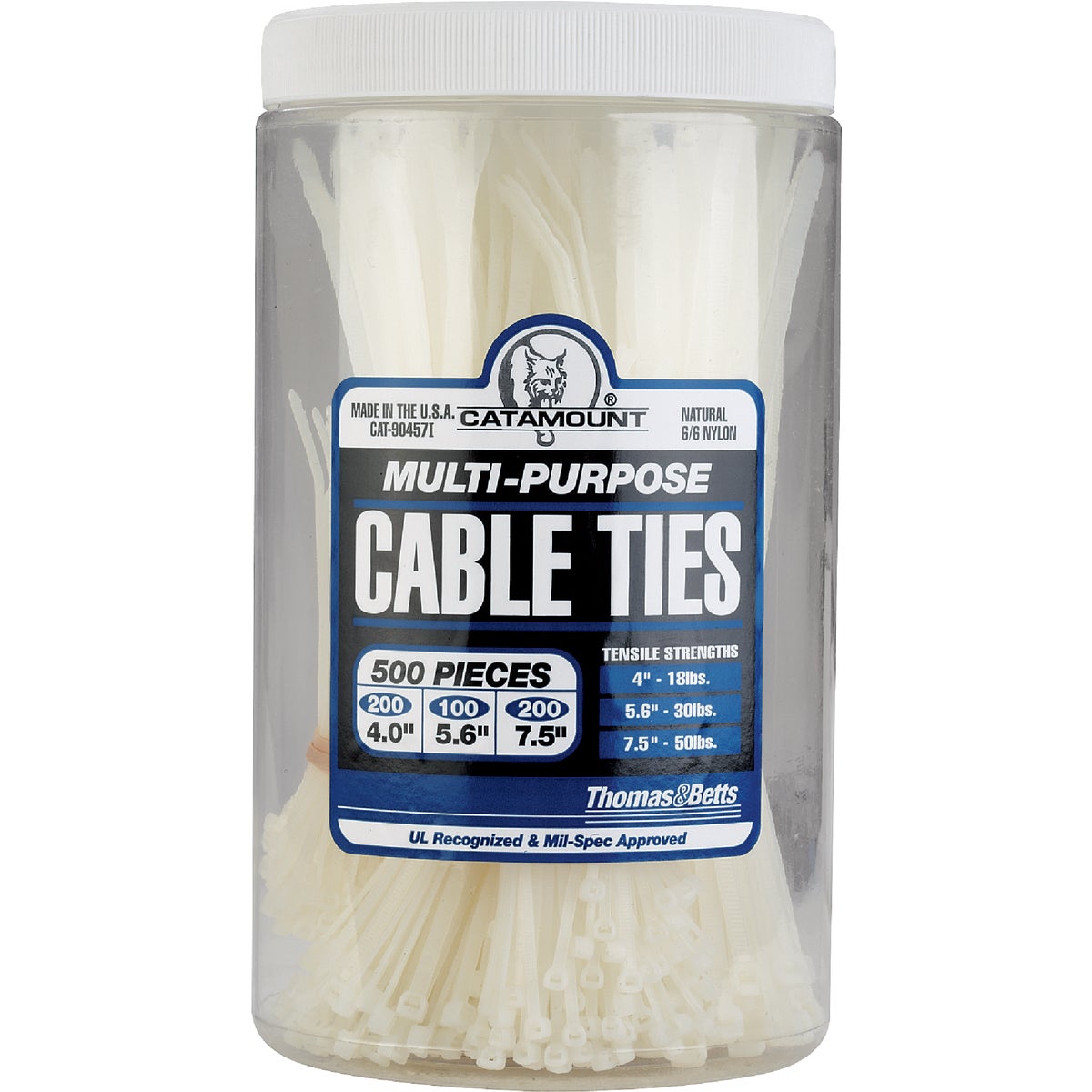 Gardner Bender Self-Locking Nylon Natural Cable Tie Assortment (500-Piece)