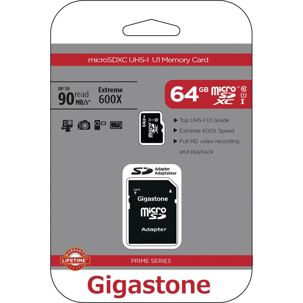 Gigastone Prime Series MicroSD Card 64 GB 2-in-1 Kit