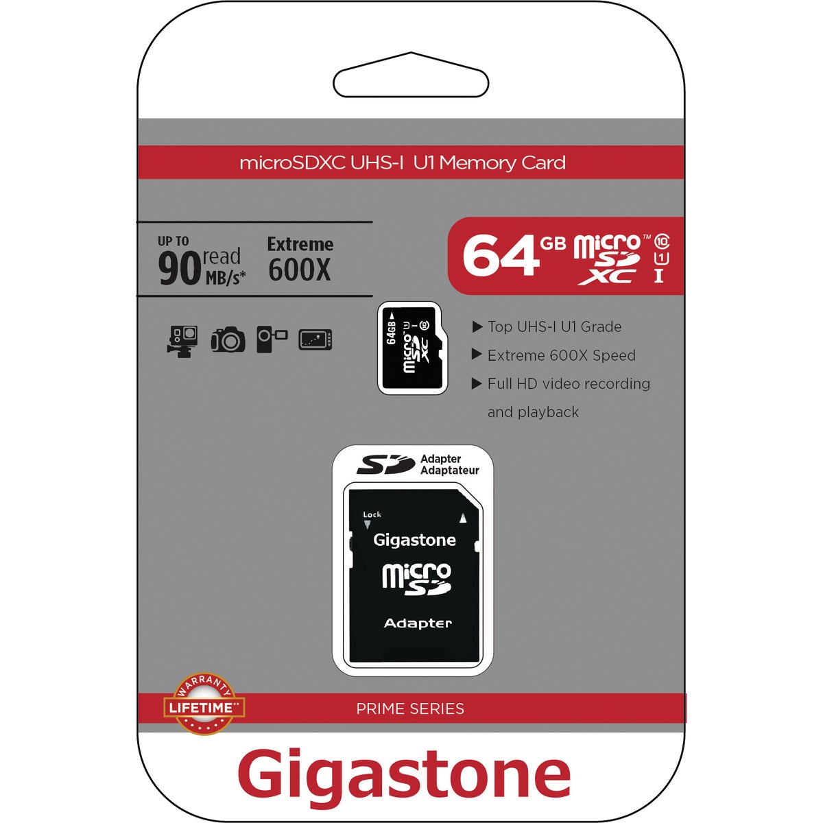 Gigastone Prime Series MicroSD Card 64 GB 2-in-1 Kit