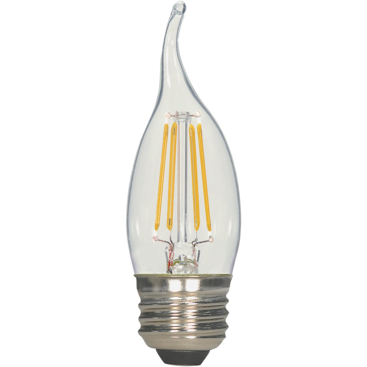 Satco Nuvo 60W Equivalent Warm White Clear CA10 Medium LED Decorative Light Bulb (2-Pack)