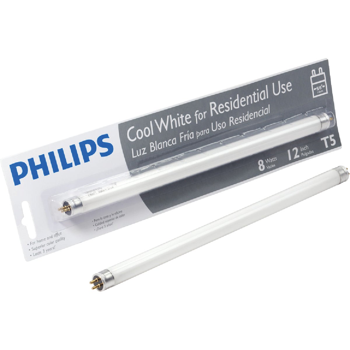 Philips 8W 12 In. Cool White T5 Miniature Bi-Pin Fluorescent Tube Light Bulb