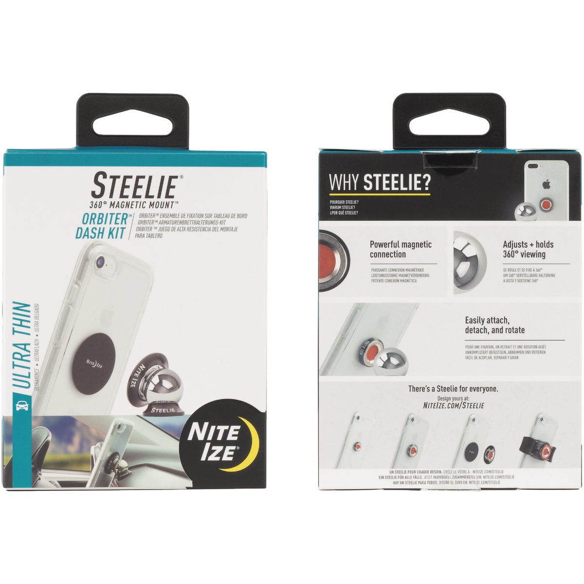 Nite Ize Steelie Orbiter Black Dashboard Mount Kit