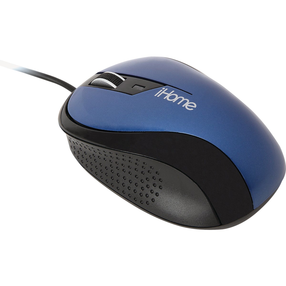 iHome Blue Corded Ergonomic USB Desktop Mouse