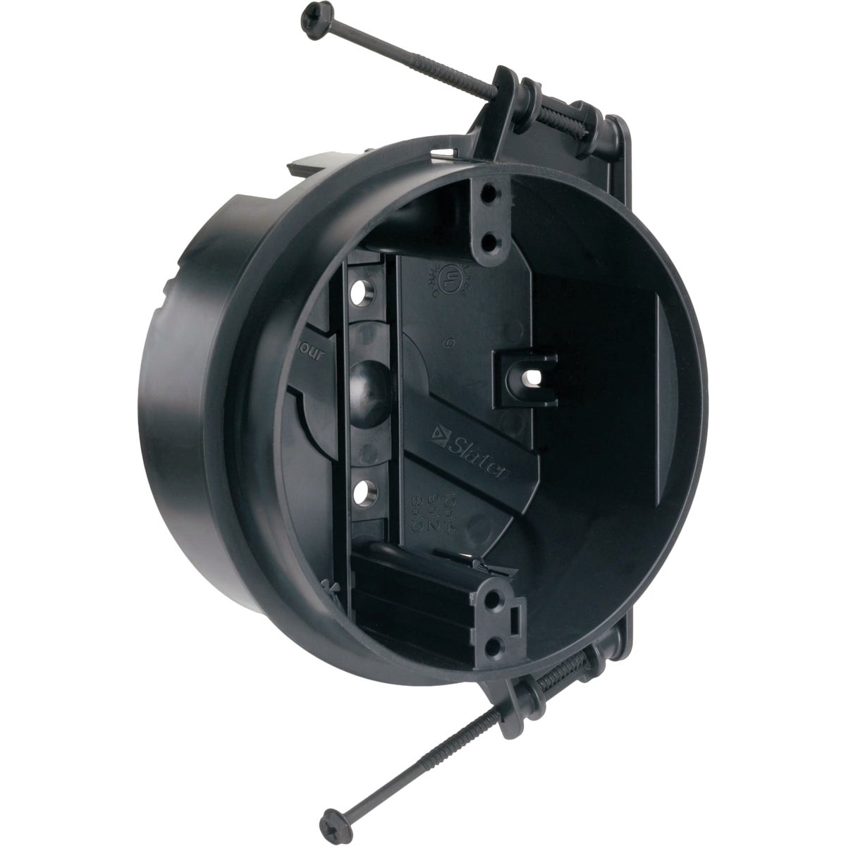 Pass and Seymour Thermoplastic Molded 4 In. Round Ceiling Box with Auto Clamps