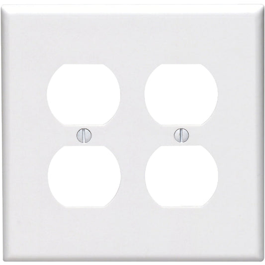 Leviton Mid-Way 2-Gang Thermoplastic Nylon Outlet Wall Plate, White