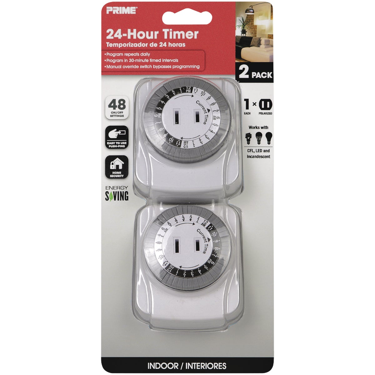 Prime 125V 24 Hr. Indoor Timer (2-Pack)