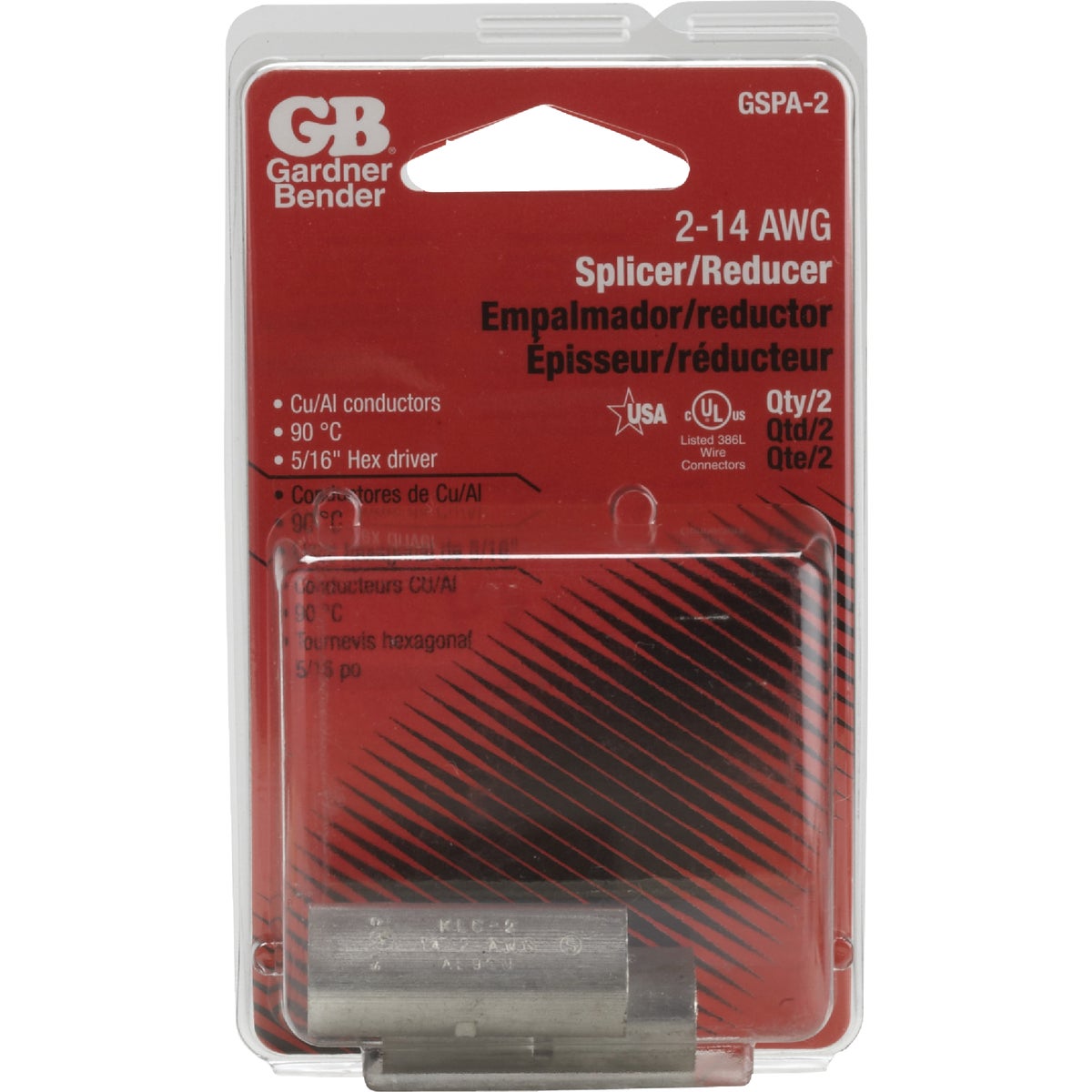 Gardner Bender 14 to 10 AWG Str./14 to 2 AWG Sol. Aluminum Splicer/Reducer (2-Pack)