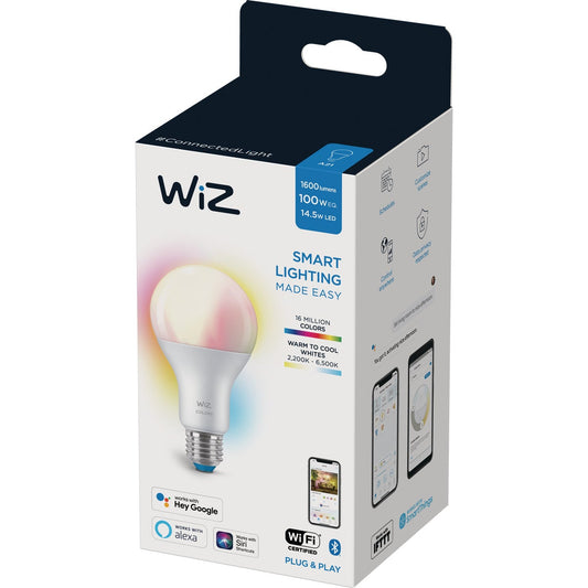 Wiz 100W Equivalent Color Changing A21 Medium Dimmable Smart LED Light Bulb