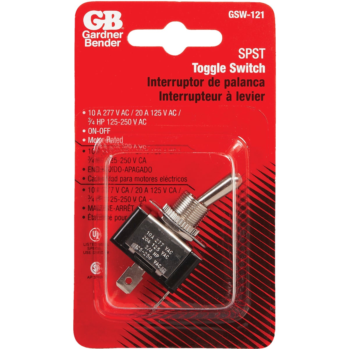 Gardner Bender Heavy-Duty SPST 2-Spade Toggle Switch