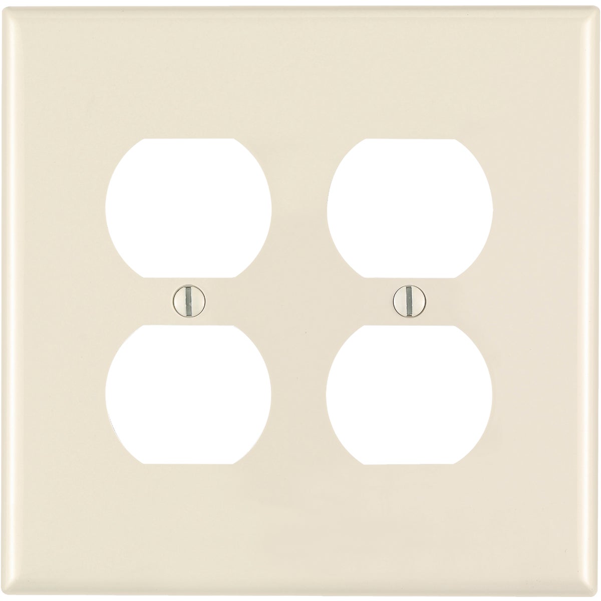 Leviton Mid-Way 2-Gang Thermoplastic Nylon Outlet Wall Plate, Light Almond