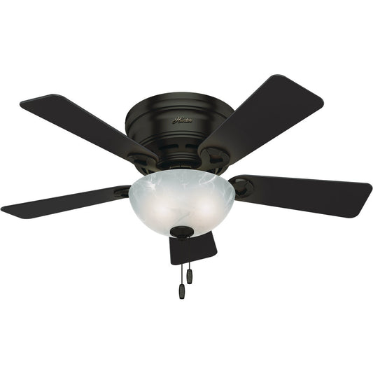 Hunter Haskell 42 In. Premier Bronze Low Profile Ceiling Fan with LED Light Kit