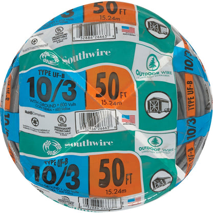 Southwire 50 Ft. 10 AWG 3-Conductor UFW/G Electrical Wire