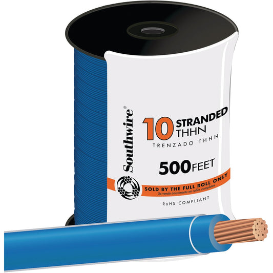 Southwire 500 Ft. 10 AWG Stranded Blue THHN Electrical Wire