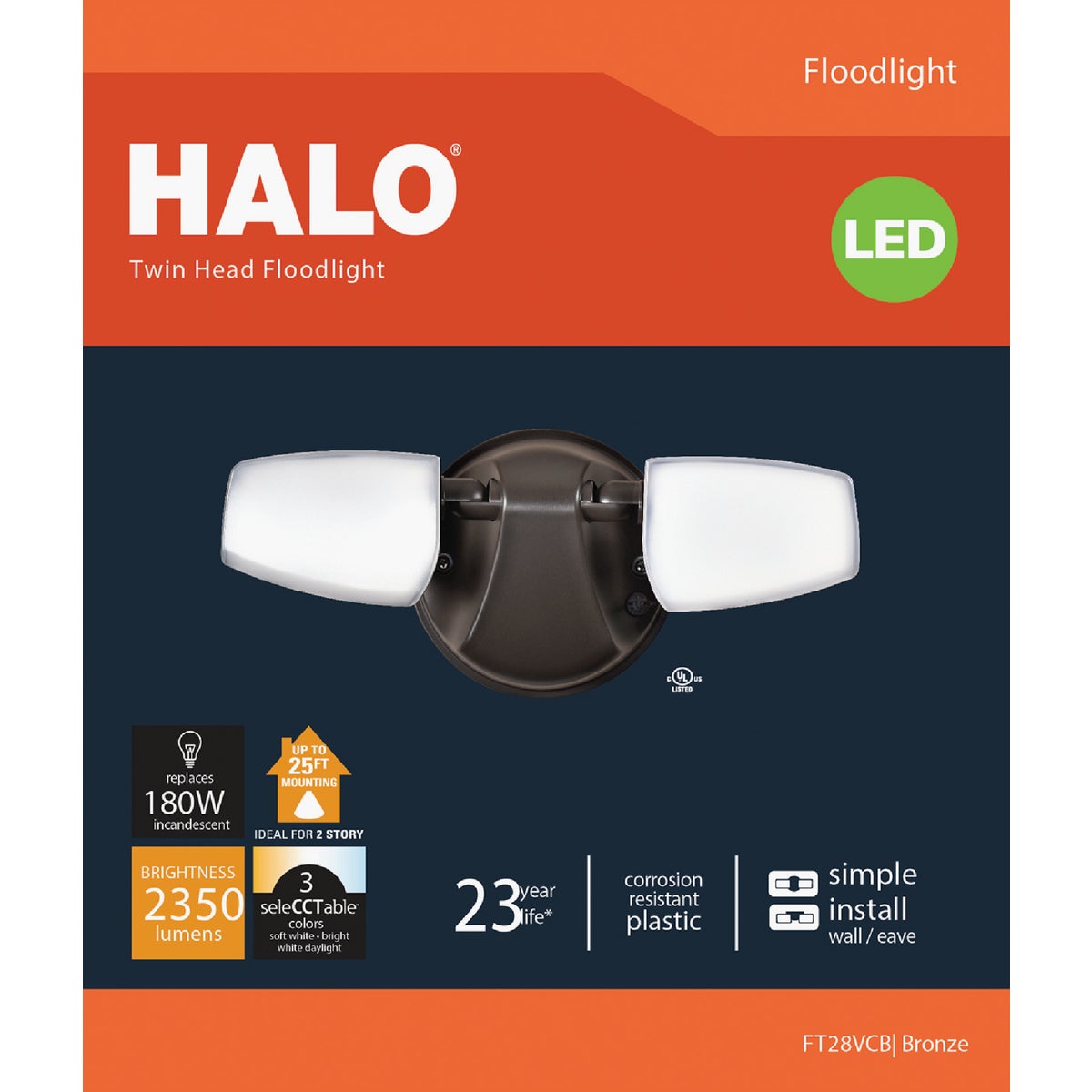 Halo Bronze Color Temperature Selectable LED Floodlight Fixture
