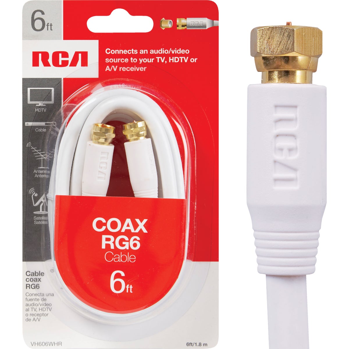 RCA 6 Ft. White Digital RG6 Coaxial Cable