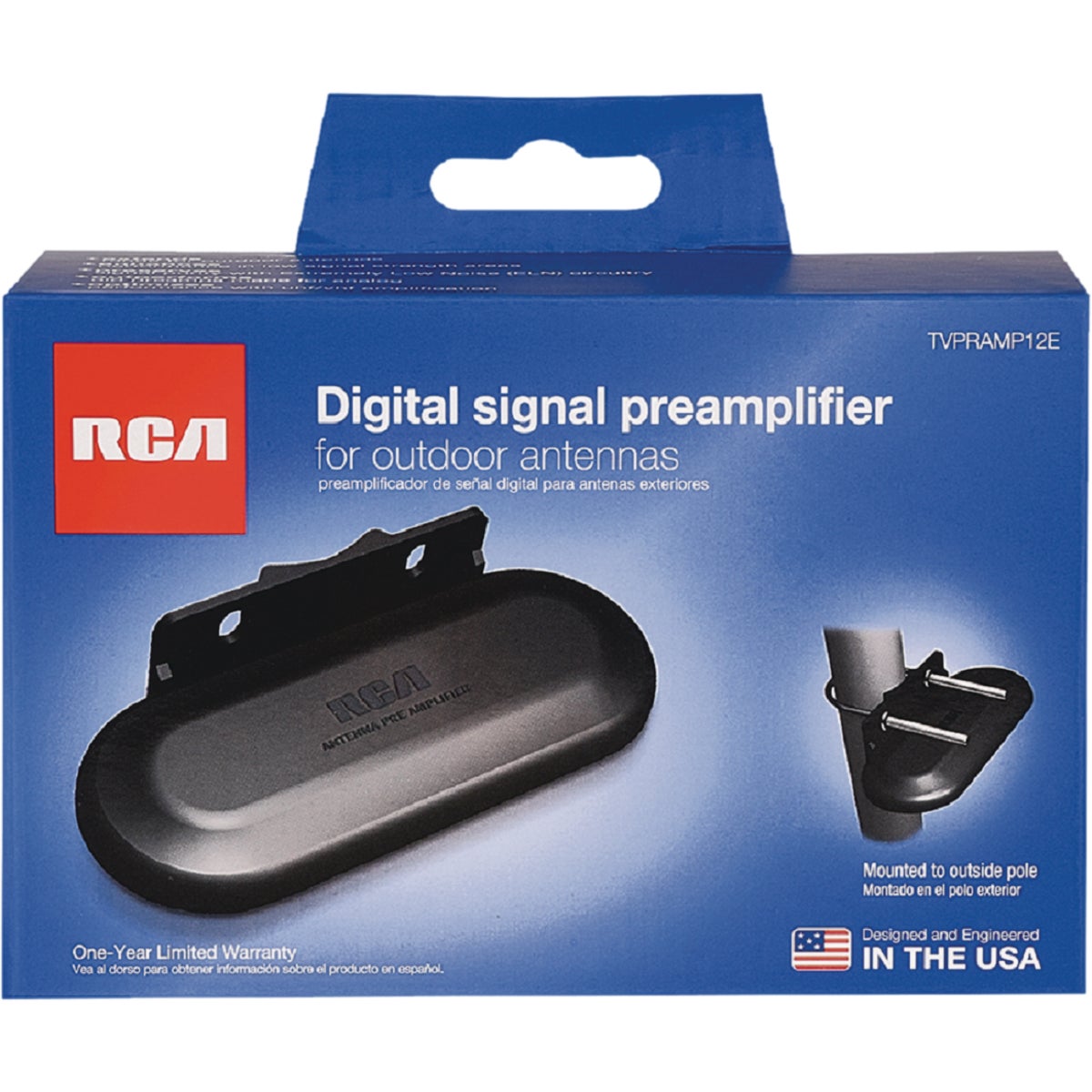 RCA UHF/VHF Digital Signal Preamplifier for Outdoor Antennas