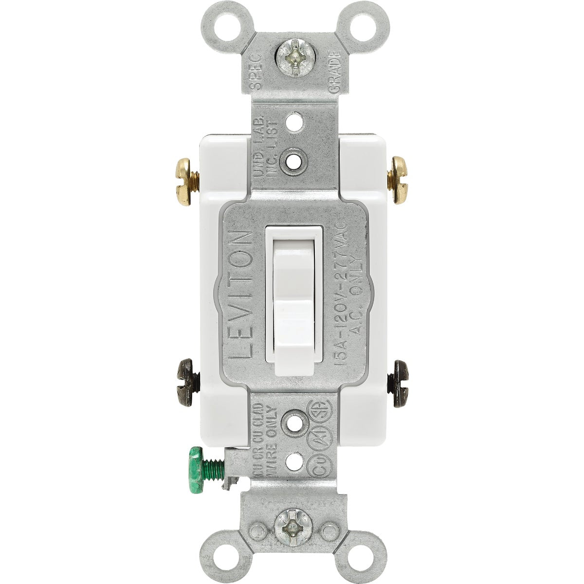 Leviton Commercial Grade 15A White Framed Toggle 4-Way Switch