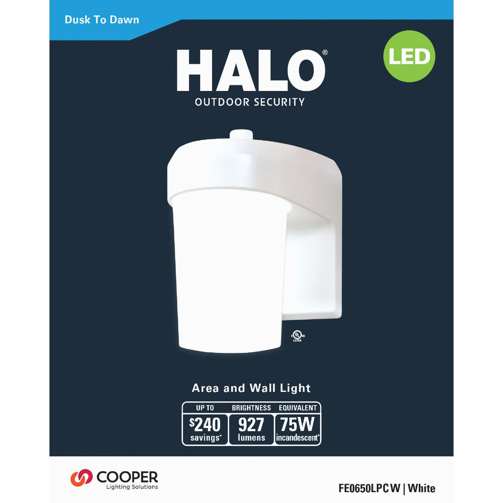 Halo White Dusk To Dawn LED Patio Light Fixture