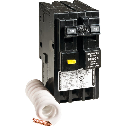 Square D Homeline 50A Double-Pole GFCI breaker