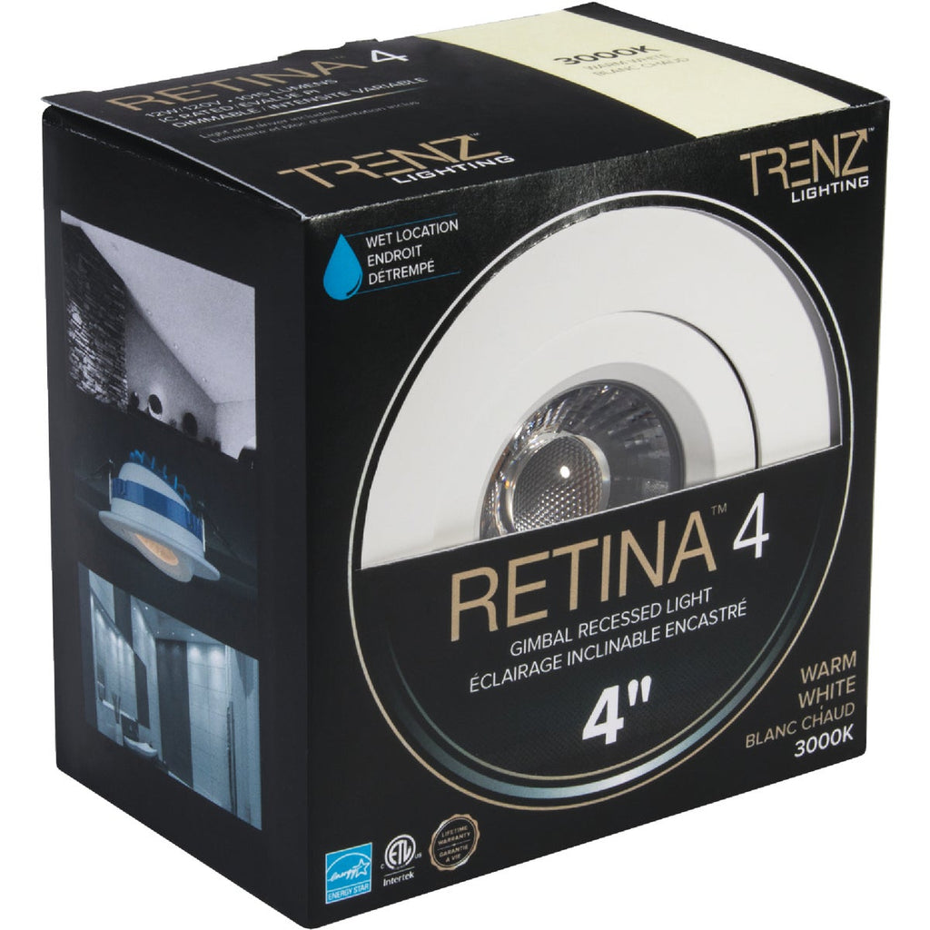 Liteline Trenz Retina 4 In. New Construction/Remodel IC Rated White Recessed Light Kit