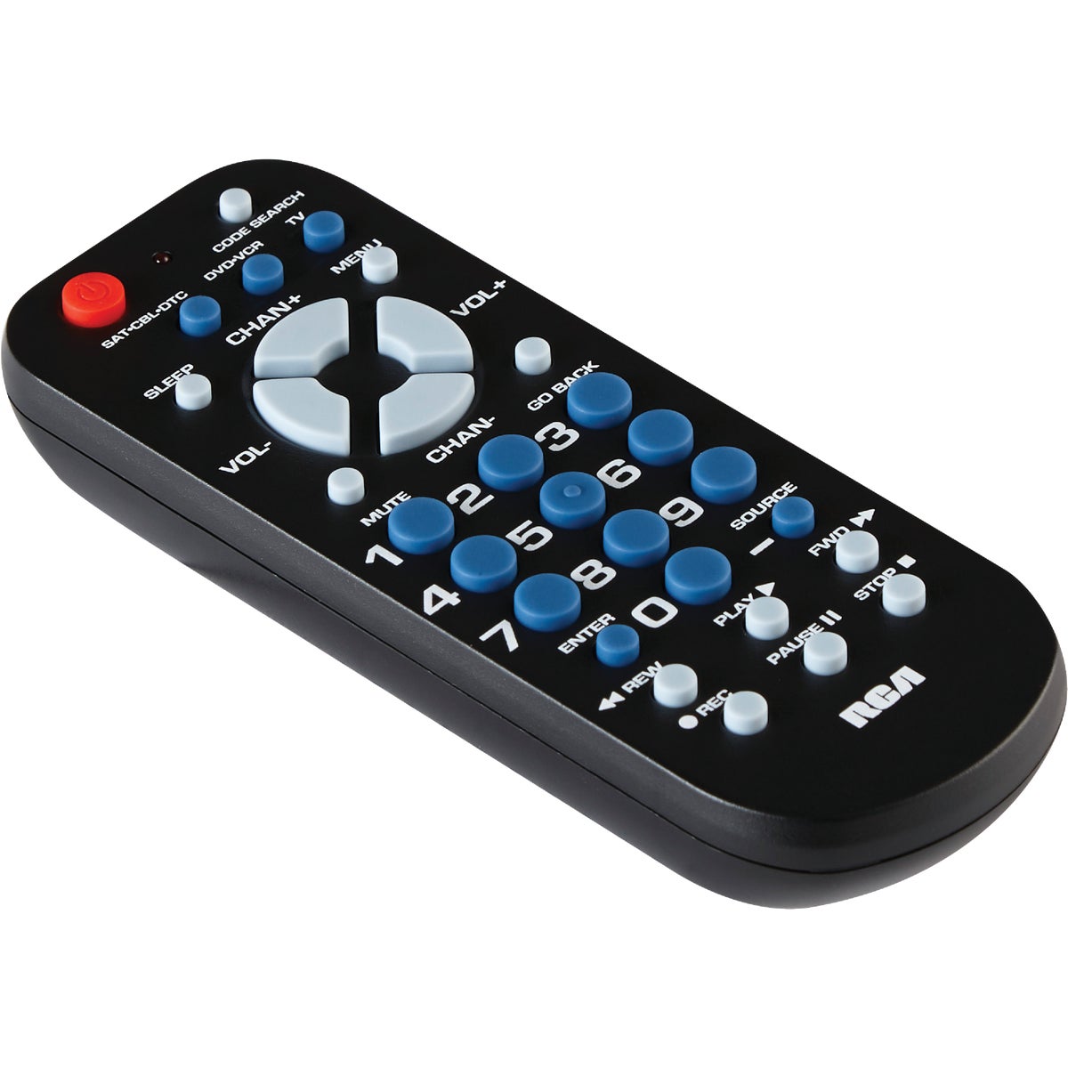 RCA 3-Device Universal Black Remote Control