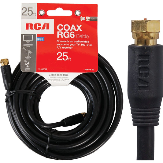 RCA 25 Ft. Black Digital RG6 Coaxial Cable