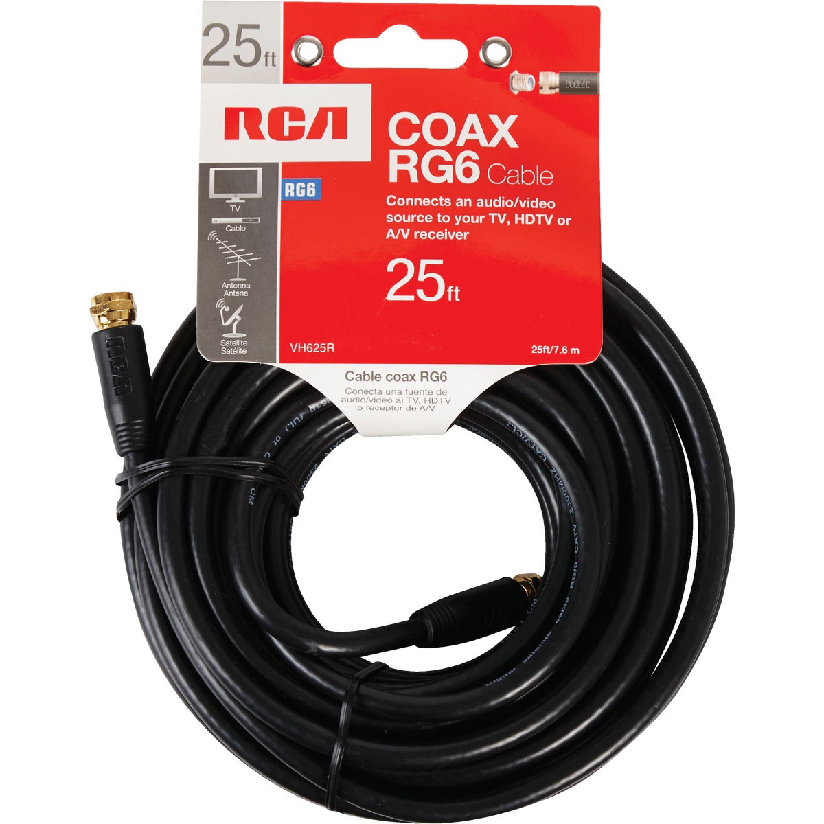 RCA 25 Ft. Black Digital RG6 Coaxial Cable