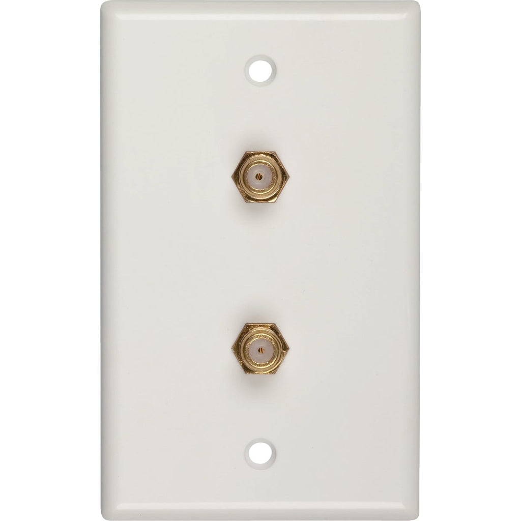 RCA White Double F-Connector Coaxial Wall Plate