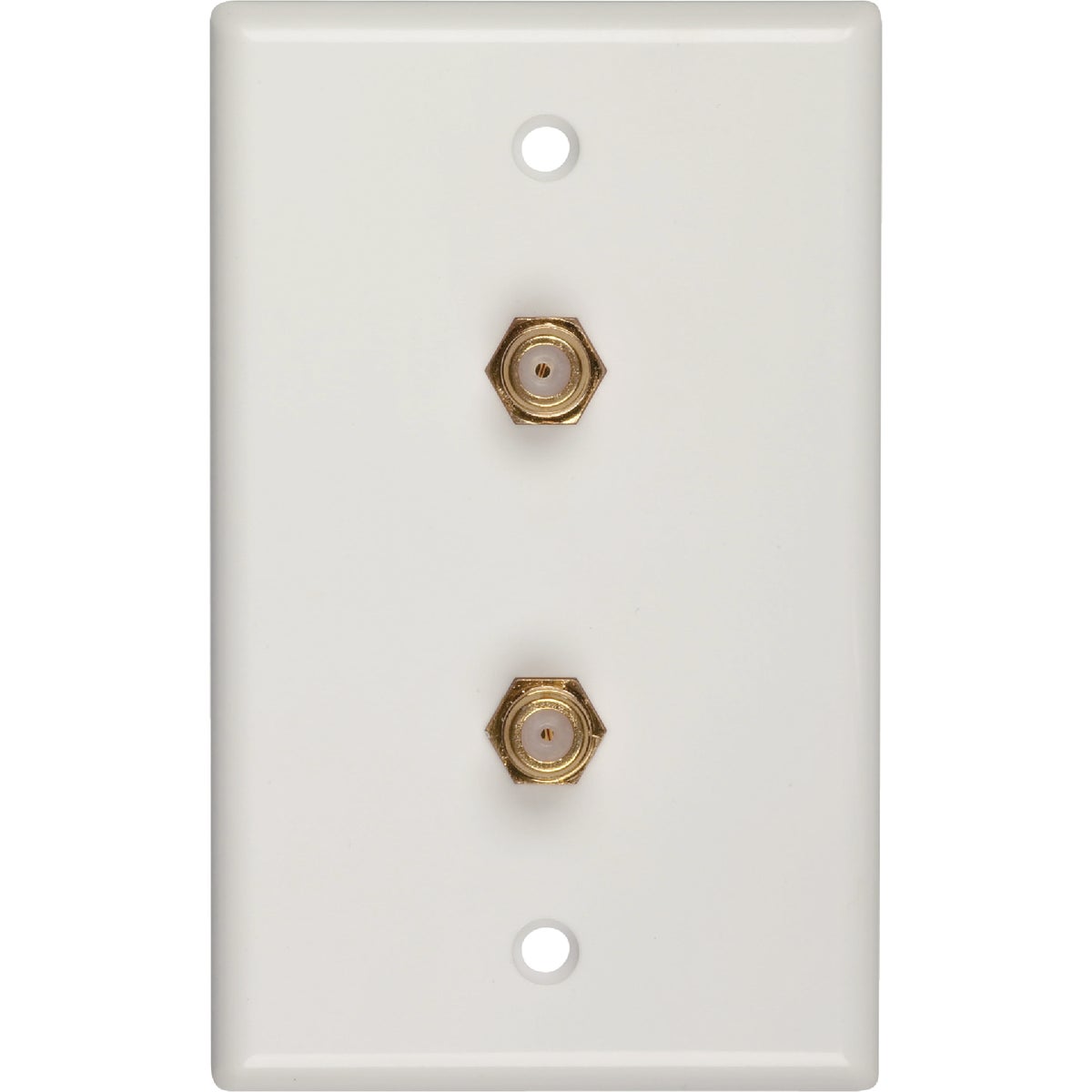 RCA White Double F-Connector Coaxial Wall Plate