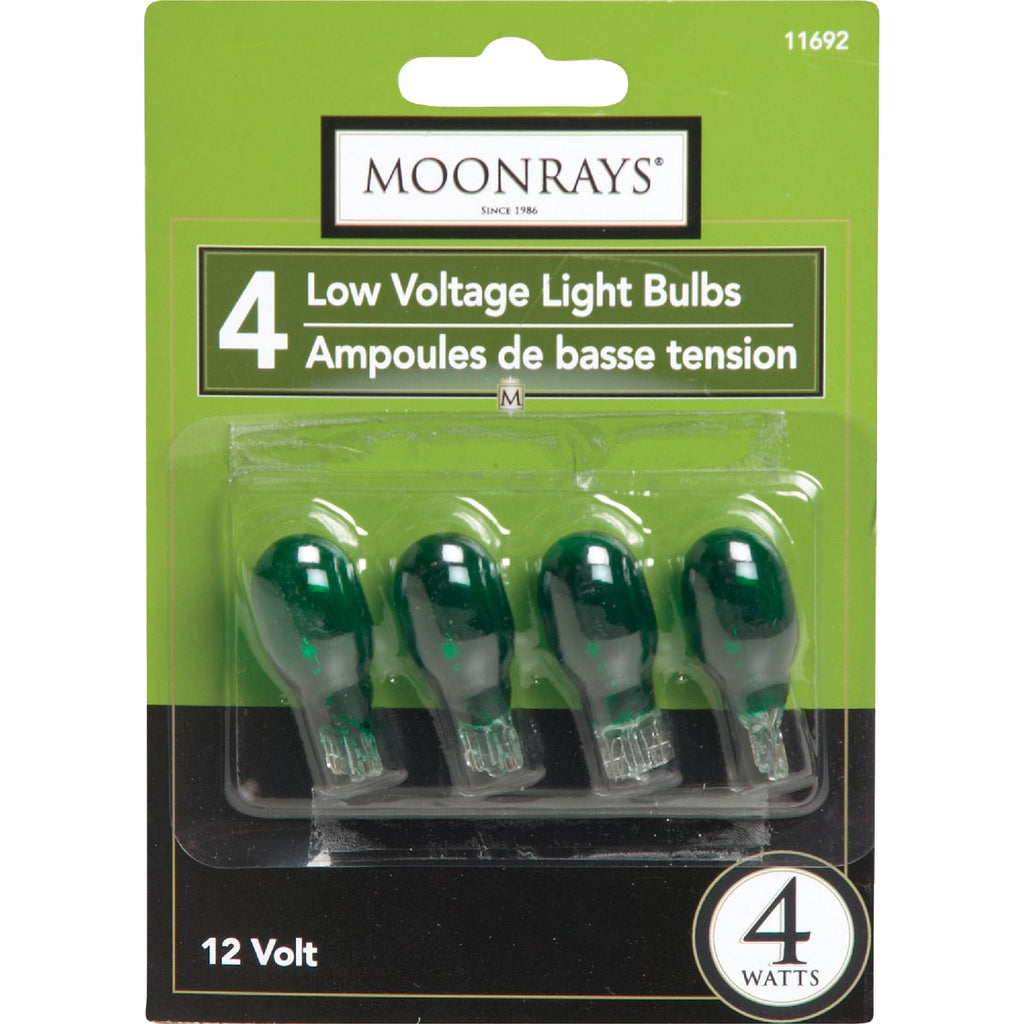 Moonrays 4W Green T5 Wedge Base Landscape Low Voltage Light Bulb (4-Pack)